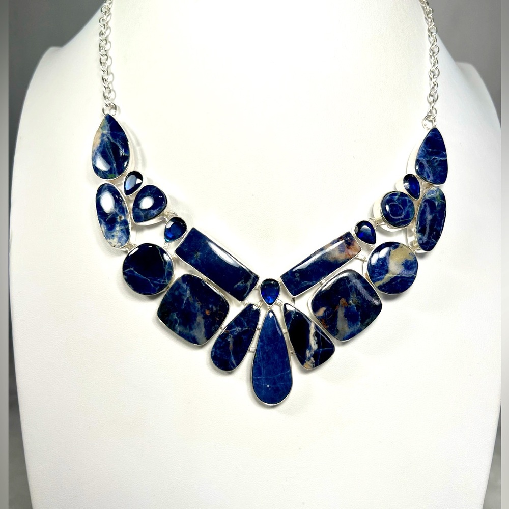 Sodalite 925 Large Gemstone Necklace